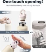 CAROTE 2-Pack Insulated Stainless Steel Water Bottles, One Click Open Tumblers with Removable Silicone Boot Sleeve, Leakproof and BPA Free, Great for Travel, 20 Oz Set of Two (Blue & Purple) - Image 3