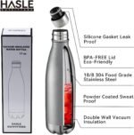 HASLE OUTFITTERS 17oz Stainless Steel Water Bottles, Vacuum Insulated Water Bottles Double Walled Reusable Metal Sports Water Bottles Keep Drinks Hot and Cold, Gray, 1Pack - Image 3