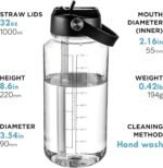 OLDLEY 32 oz Clear Water Bottle with Straw,Tritan BPA-Free, Wide Mouth, Leak Proof - for Gym, Travel, Home, School, Office (Clear) - Image 7