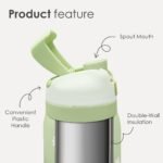 Daisy Insulated Stainless Steel Water Bottle with Straw for Sports and Travel, 32oz Gifts for Women Girls Friends Teens Birthday Christmas (Green) - Image 3