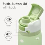 Daisy Insulated Stainless Steel Water Bottle with Straw for Sports and Travel, 32oz Gifts for Women Girls Friends Teens Birthday Christmas (Green) - Image 4