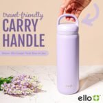 Ello Cooper Twist 32oz Stainless Steel Water Bottle with Chug Lid | Leak Proof | Double Walled and Vacuum Insulated | Built in Carry Loop | Dishwasher Safe | Black - Image 3