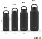 Ello Cooper Twist 32oz Stainless Steel Water Bottle with Chug Lid | Leak Proof | Double Walled and Vacuum Insulated | Built in Carry Loop | Dishwasher Safe | Black - Image 5
