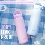 Ello Cooper Twist 32oz Stainless Steel Water Bottle with Chug Lid | Leak Proof | Double Walled and Vacuum Insulated | Built in Carry Loop | Dishwasher Safe | Black - Image 6