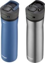 Contigo Ashland Chill 2.0, 2-Pack, 24oz, Stainless Steel with Straw and Handle, Dual Insulated for Cold and Hot Drinks, Blue Corn and Stainless Steel - Image 3