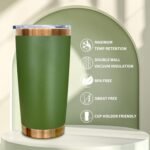 20 oz Tumbler Stainless Steel Tumbler with Lid and Straw, Double Wall Vacuum Insulated Travel Coffee Mug for Laser Engrave, Powder Coated Cup for Hot and Cold Drinks (Army Green,1 pack) - Image 4