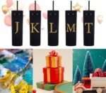 Personalized Letter K Skinny Tumbler.16oz Matte Initial Skinny Tumblers with Lids and Straws.Personalized Custom Slim tumblers Cups Gifts.Novelty Birthday Christmas Gifts for Men Women. - Image 5