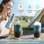 Insulated Stainless Steel Travel Mug for Hot/Cold Coffee, 20 oz Tumbler with BPA-Free Detachable Slider Lid, Travel Coffee Cup with Lid Fits Most Car cup holder, Indigo/Black - Image 3