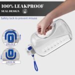 1 Gallon Water Bottle with Straw, 128 oz Large Water Jug with Times to Drink, Reusable Leak Proof with Handle, 2 Lids BPA Free Big Sports Bottles for Fitness Gym Camping (Clear, 128 Ounces) - Image 5