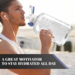 1 Gallon Water Bottle with Straw, 128 oz Large Water Jug with Times to Drink, Reusable Leak Proof with Handle, 2 Lids BPA Free Big Sports Bottles for Fitness Gym Camping (Clear, 128 Ounces) - Image 8