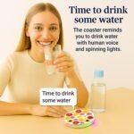 Coolfire Self-Care Gift – Smart Hydration Reminder Coaster with Voice Alerts, Ambient Light & Changeable Mood Covers for Pregnancy, ADHD, Stress Relief & Everyday Wellness (F) - Image 3