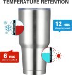 MEWAY 30oz Insulated Tumbler With Lids and Straws,Stainless Steel Double Vacuum Coffee Tumbler Cup, Brush, Durable Powder Coated Coffee Cup for Cold & Hot Drinks, Office, Travel(Silver,8 PACK) - Image 3
