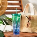 bzyoo SIP 24oz (710ml) Double Wall Plastic Tumbler with Lid and Straw Cold Drink Travel Mug Party Reusable Cup For Office Outdoor Dining Gift For Him & Her (Blue & Green) - Image 3