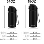 GOPPUS Kids Water Bottle (Straw Lid) - 14 Oz Stainless Steel Travel Bottle, Double Wall Vacuum Leak Proof Kids Cup for School Boys Girls,Space dinosaur - Image 6