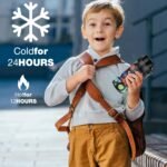 GOPPUS Kids Water Bottle (Straw Lid) - 14 Oz Stainless Steel Travel Bottle, Double Wall Vacuum Leak Proof Kids Cup for School Boys Girls,Space dinosaur - Image 8