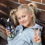 GOPPUS Kids Water Bottle (Straw Lid) - 14 Oz Stainless Steel Travel Bottle, Double Wall Vacuum Leak Proof Kids Cup for School Boys Girls,Space dinosaur - Image 9