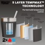 Healthy Human Stainless Steel Tumbler with Straw | Splash Proof Insulated Travel Cruiser Cup | Eco-Friendly Coffee Tumblers with Straws Cleaner & Splash Proof Lid (12oz, Pure Black) - Image 4