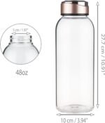48 OZ Borosilicate Glass Water Bottle BPA Free Reusable Glass Drinking Bottle with Neoprene and Stainless Steel Lid - Image 4
