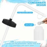 Domensi 4 Pack 1 Liter Hockey Sports Water Bottle with Long Straw BPA Free Easy Squeeze Plastic Bottle for Helmet Sport Football Lacrosse Baseball Gym Yoga(Black/translucent,Classic) - Image 5