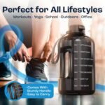 AQUAFIT 128 oz Water Bottle with Time Marker - Straw & Chug Lid - BPA Free 1 Gallon Gym Water Bottle with Handle - Big Gallon Jug (Gray, 128 Ounces) - Image 5