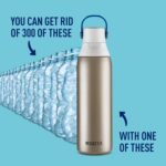 Brita Stainless Steel Premium Filtering Water Bottle, BPA-Free, Reusable, Insulated, Replaces 300 Plastic Water Bottles, Filter Lasts 2 Months or 40 Gallons, Includes 1 Filter, Stainless - 20 oz. - Image 3