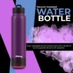 Ultimaxx Vacuum Insulated Premium Water Bottle with Rechargeable Bluetooth Speaker - Steel Double Wall Design + Lights, Convenient drinking spout, Lid Lock, and Carry Handle (700ml/23.6 oz) Purple - Image 3