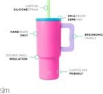 Simple Modern Kids 24 oz Tumbler with Handle and Silicone Straw Lid | Spill Proof and Leak Resistant | Reusable Stainless Steel Bottle | Gift for Kids Boys Girls | Trek Collection | 80s Mix - Image 3