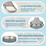 BJPKPK 64oz Insulated Water Bottles, Dishwasher Safe Half gallon Water Bottle with Metal Handle, BPA Free Spout Lid & Detachable Bowl, Large Stainless Steel Jugs, Milky White - Image 3