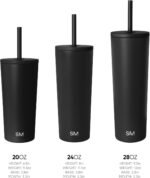 Simple Modern Insulated Tumbler with Lid and Straw | Iced Coffee Cup Reusable Stainless Steel Water Bottle Travel Mug | Gifts for Women Men Her Him | Classic Collection | 24oz | Blue Dune - Image 4