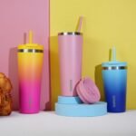 BJPKPK 22oz Insulated Tumbler With lid And Straw Stainless Steel Tumblers Travel Coffee Mug Reusable Thermal Cup,Sky - Image 7