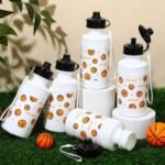 Maxdot 12 Pcs Basketball Water Bottles Bulk 18 oz Squeeze Reusable Plastic Water Bottle with Nylon Strap Leak Proof Sport Theme Cup for School Basketball Team Grad Gift(White) - Image 4
