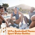 Maxdot 12 Pcs Basketball Water Bottles Bulk 18 oz Squeeze Reusable Plastic Water Bottle with Nylon Strap Leak Proof Sport Theme Cup for School Basketball Team Grad Gift(White) - Image 5
