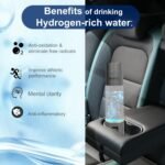 Hydrogen Water Bottle Generator 2024, PEM/SPE Electrolysis Hydrogen Water Technology, 4000+ PPB, LED Display, Hydrogen Water Ionizer Machine, Hydro Generator, Gifts for Men and Women - Image 4