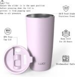 TILUCK 20 oz Tumbler with Lid, Vacuum Insulated Stainless Steel Coffee Mug, Double-Walled Travel Tumbler for Hot and Cold Drinks(LightPurple, 20oz) - Image 3