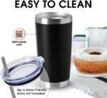 HASLE OUTFITTERS 20oz Tumblers Bulk Stainless Steel Cup with Lid Double Wall Vacuum Insulated Coffee Mug for Cold & Hot Drinks 8 Pack, Black - Image 4