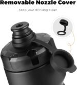 QuiFit Bike Water Bottle 2-Pack, 24oz Squeeze Bottles BPA Free, Leak Proof, Reusable Sport Jug with Dust Cover, Fit Most Bike Holders, for Cycling, Gym, Camping, Hiking(Black+Black, 24oz) - Image 3