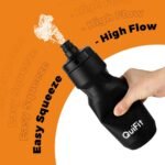 QuiFit Bike Water Bottle 2-Pack, 24oz Squeeze Bottles BPA Free, Leak Proof, Reusable Sport Jug with Dust Cover, Fit Most Bike Holders, for Cycling, Gym, Camping, Hiking(Black+Black, 24oz) - Image 4