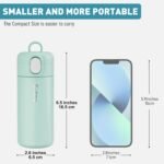 10oz Small Insulated Water Bottle with One-Touch Soft Straw Lid, Double-Wall Vacuum Small Travel Water Bottle for Cold&Hot Drinks–Leak-Proof, Mini Flask for Handbag, Yoga, Sport(Mint) - Image 3