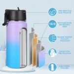 Volhoply 16 OZ Kids Water Bottle Bulk 4 Pack,Insulated Sports Bottles with Straw Lid,Stainless Steel Bottle with Handle Keep Cold,Double Wall Vacuum Tumbler Cups for School,Girls(Assorted, 4) - Image 5