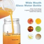12oz Juice Bottles - 4 Pack Wide Mouth Glass Bottles with Lids- BPA Free, Stainless Steel Lids for Juicing, Smoothies, Infused Water, Beverage Storage - Leakproof, Borosilicate, Clear - Image 3