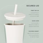 Maars Classic Acrylic Tumbler with Lid and Straw | 16oz Premium Insulated Iced Coffee Cups, Double Wall Reusable Plastic Cups - Clear, 2 Pack - Image 3