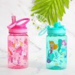 Home Tune 16oz Kids Water Drinking Bottle 2 Pack - Tritan BPA Free, Auto Flip Chug Lid, Sip Straw Lid, Carry Loop, Lightweight, Leak-Proof, Cute Design For Girls & Boys - Mermaid & Unicorn - Image 4