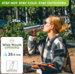Blockhütte Vacuum Insulated Stainless Steel Water Bottle I 25 oz I Wide Mouth Metal Bottle for hot and cold drinks I BPA-Free I for Travel, School I Kids, Adults, Water Canteen, Sports, flask - Image 3