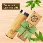 LeafLife Premium Bamboo Tea Bottle for Loose Tea - Tea Infuser Bottle - Tea Gifts - Insulated Water Bottle/Coffee Tumbler/Tea - Tea Gift Set, Tea Accessories - Tea Tumbler 12oz - Image 3