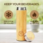 LeafLife Premium Bamboo Tea Bottle for Loose Tea - Tea Infuser Bottle - Tea Gifts - Insulated Water Bottle/Coffee Tumbler/Tea - Tea Gift Set, Tea Accessories - Tea Tumbler 12oz - Image 4