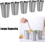 Stainless Steel Cups 18 oz Unbreakable and Reusable Drinking Cups Eco-Friendly Healthy Tumbler Set for Milk Juice and Water Dishwasher Safe (5Pcs) - Image 5