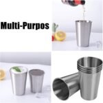 Stainless Steel Cups 18 oz Unbreakable and Reusable Drinking Cups Eco-Friendly Healthy Tumbler Set for Milk Juice and Water Dishwasher Safe (5Pcs) - Image 6