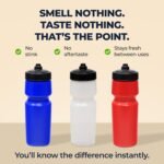 Rolling Sands USA Made 24 oz Sports Squeeze Water Bottles, 8 Pack, BPA-Free, Easy Drink One Way Flow Valve, Fits Most Bike Cages, Dishwasher Safe, Durable, Reusable and Lightweight, Red - Image 3