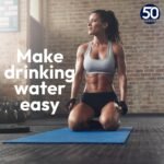 50 Strong Reusable Water Bottle with Time Markers – 30 oz BPA-Free Leakproof Bottle with Chug Cap & Easy-Carry Handle – Made in USA (Pretty Flowers) - Image 4