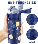 GOPPUS 12 oz Kids Water Bottle - Stainless Steel Insulated Water Bottle, BPA Free, Odorless, Durable and Reusable for School, Sports and Outdoor Activities(Blue Outer Space) - Image 6